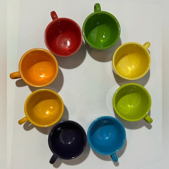 Fiesta Colorful Teacup Mini Coffee Mugs Set of 8.  Bright colors and super cute. - Picture 2 of 14